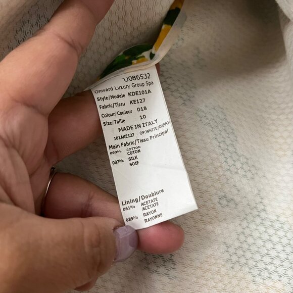 Michael Kors Collection Yellow Daffodil Print Pleated A Line Skirt Womens Sz 10 - Picture 3 of 7